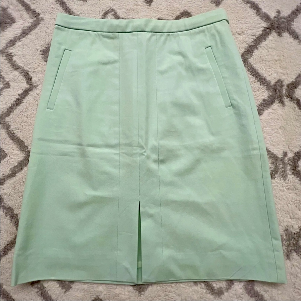 J.Crew seafoam green pencil skirt size 2P